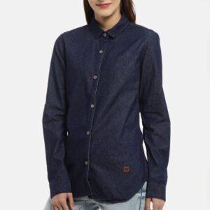 Solid Casual Denim Shirt