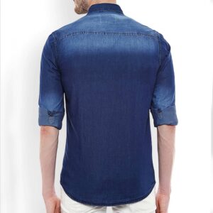 Men Blue Slim Fit Faded Casual Shirt